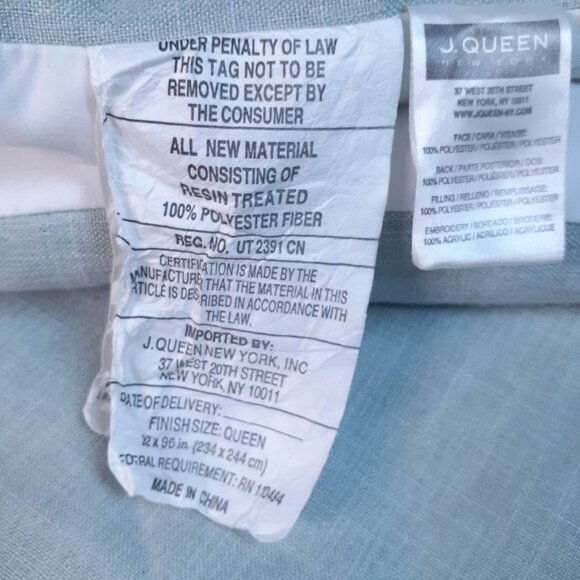 J.Queen New York Queen Size Bedspread Sage Green Embroidered - Picture 11 of 11